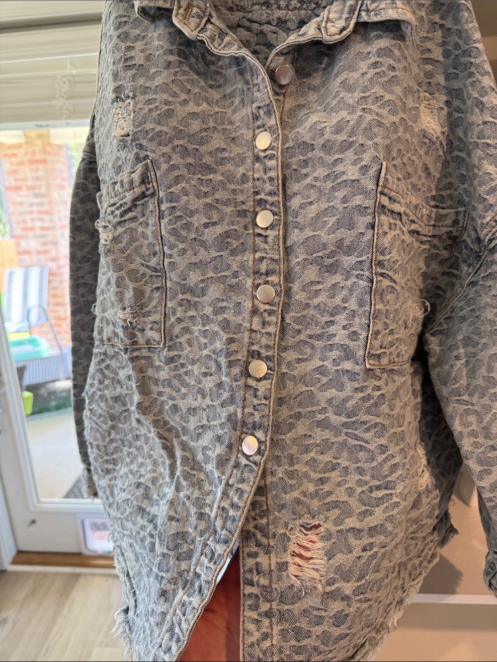 Washed POL Leopard-Print Button Front Jacket - Picture 5 of 12